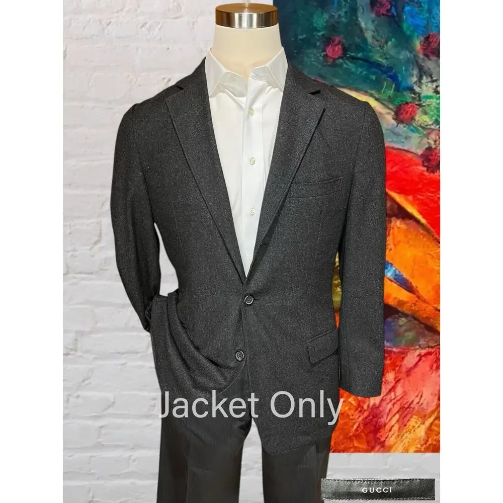 Gucci Soft Weekender 40R Tailored Fit Gray Unlined Sport Coat 3/2 Roll